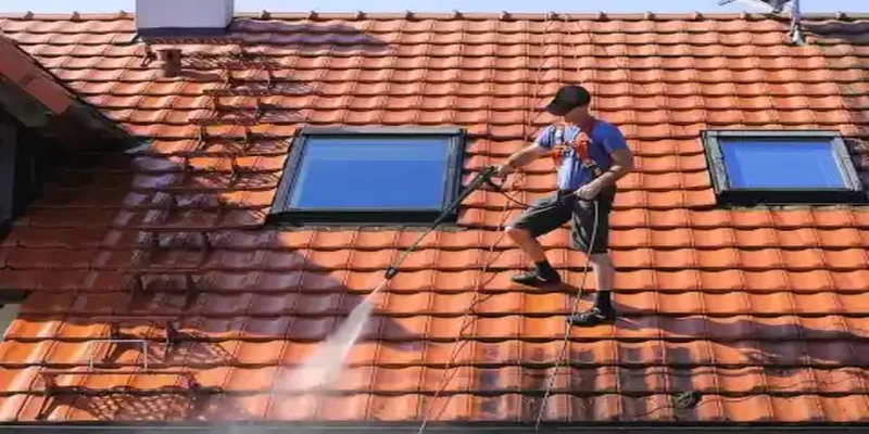 démoussage et nettoyage haute pression de toiture à St Beron